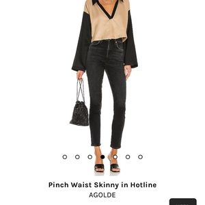 Sz 26 Pinch Waist Skinng AGolde in black wash.